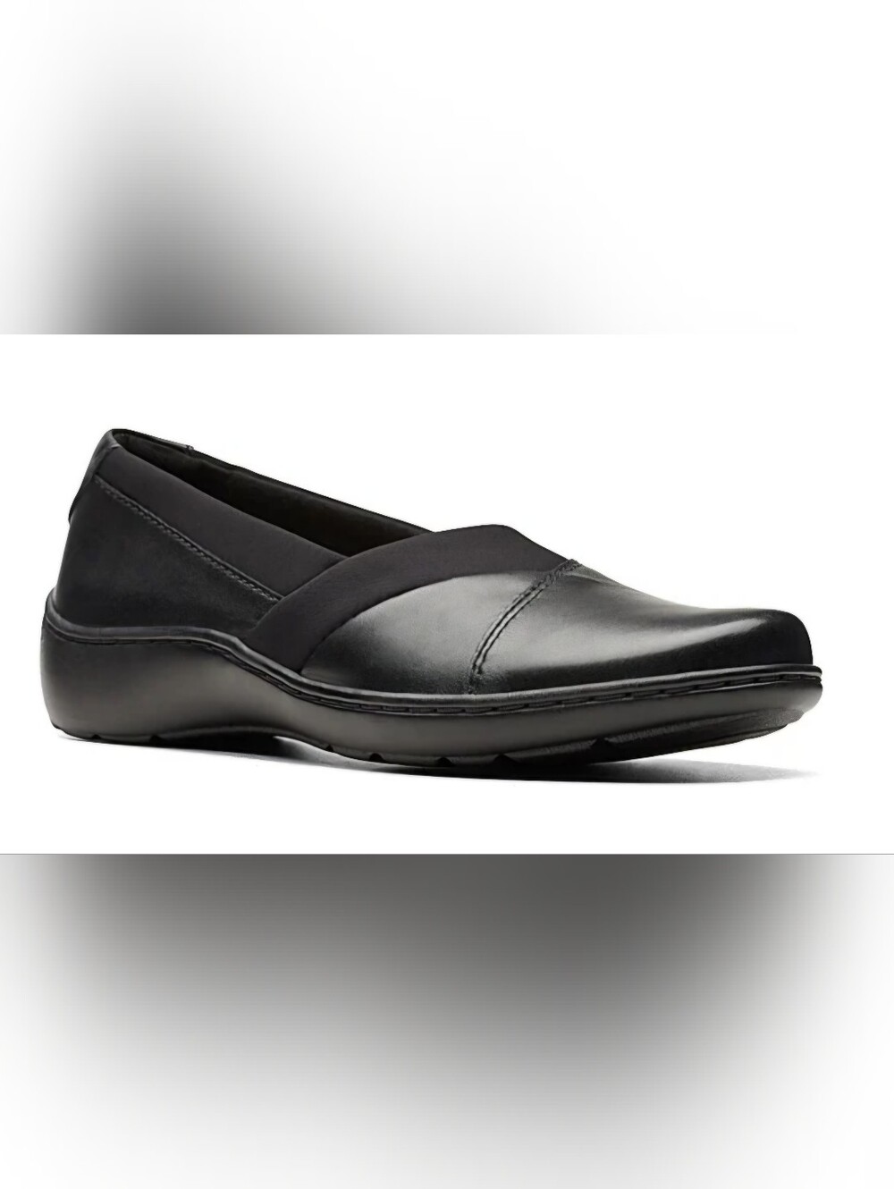 Clarks Cora Charm Round Closed Toe Slip On Ultimate Comfort Black Shoes Wo Sze 8 - Picture 2 of 12
